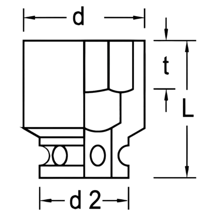 Desenho técnico da peça Soquete de Impacto 1 x 33mm K21 Gedore - Industrial 021027