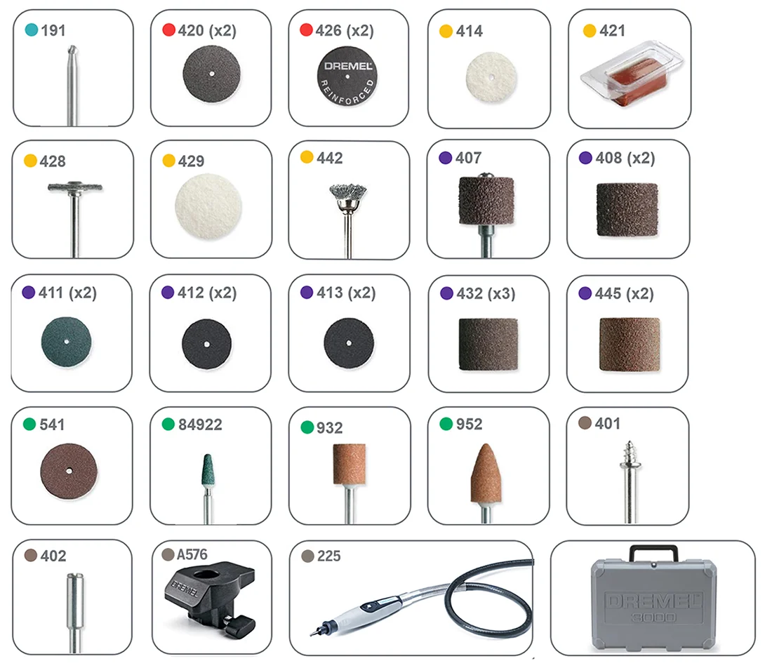 Dremel 3000 com 30 acessórios e maleta