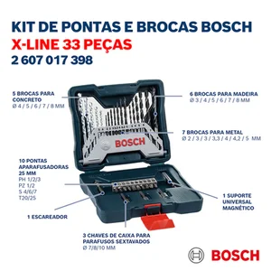 Jogo de Bits e Brocas X-Line 33 Peças Bosch