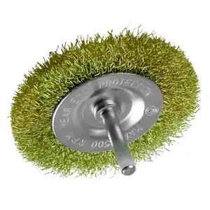 Escova Circular Aço Latonada Mini Com Haste 3 Starfer