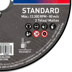 Disco de Corte Inox 4.1/2" x 1 x 7/8" Standard Norton