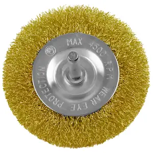 Escova Circular Aço Latonada Mini Com Haste 2 Starfer