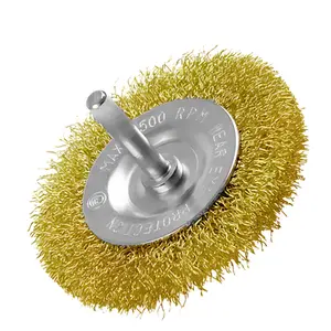 Escova Circular Aço Latonada Mini Com Haste 2 Starfer