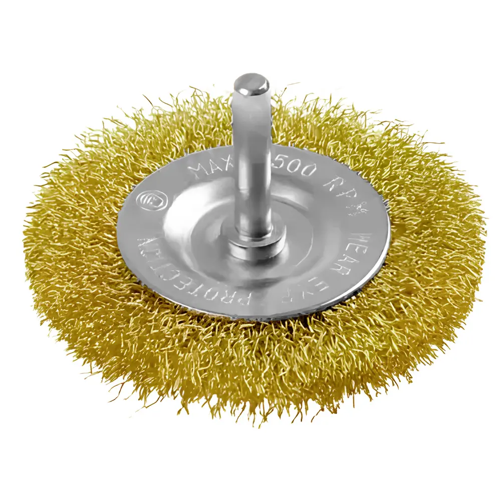 Escova Circular Aço Latonada Mini Com Haste 2 Starfer