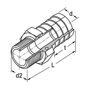 Espigão Fixo Para Mangueira 1/2" x 3/4" Macho Lubfer