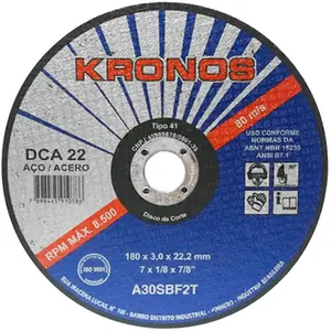 Disco de Corte em Aço 7" (180mm) Kronos DCA 22, Furo de 7/8"
