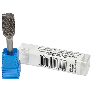 Lima Rotativa de Metal Duro Cilíndrica 12x19x65 CQC Corte Topo HT