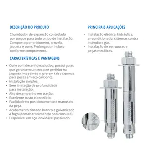 Chumbador 3/4" x 145mm CBA-C34145 Com Prisioneiro