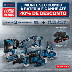 Combo Pague Menos Bosch - 2 Ferramentas, 2 Baterias 18v e 1 Carregador