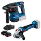 Combo Bosch 18v - Esmerilhadeira GWS 18V-10 e Martelete Perfurador GBH 185-LI + Kit Baterias