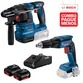 Combo Bosch 18v - Martelete Perfurador GBH 185-LI e Parafusadeira Para Drywall GTB 185-LI + Kit Baterias