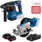 Combo Bosch 18v - Martelete Perfurador GBH 185-LI e Serra Circular GKS 18V-51 + Kit Baterias