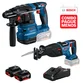 Combo Bosch 18v - Martelete Perfurador GBH 185-LI e Serra Sabre GSA 185-LI + Kit Baterias