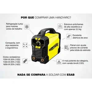220v, Máquina de Solda Inversora Esab Handyarc 142I S/ Maleta