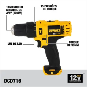 Kit Furadeira e Paraf. de Impacto Dewalt 12v + Nível a Laser DCK205D2T