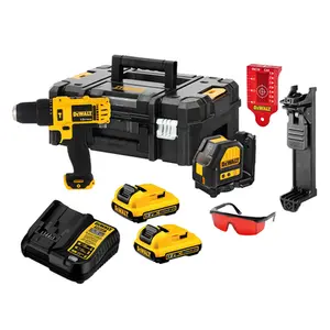 Kit Furadeira e Paraf. de Impacto Dewalt 12v + Nível a Laser DCK205D2T