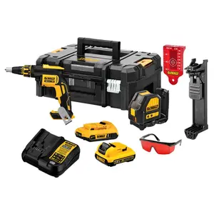 Kit Dewalt DCK246D2T, Parafusadeira Drywall DCF620 + Nível Laser DCE088
