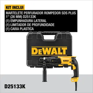 220v, Martelete Perf. e Romp. SDS-Plus Dewalt 2.6J 800w D25133K