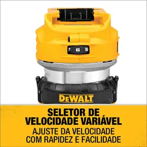 Tupia Compacta 1/4" (6.35mm) Dewalt 20v S/ Bateria DCW600B