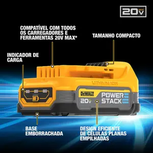Bateria Dewalt 20v de 1.7Ah XR PowerStack DCBP034-B3