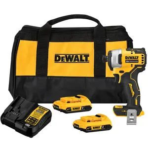 Parafusadeira de Impacto Atomic 1/4" Dewalt 20v C/ 2 Baterias DCF809D2