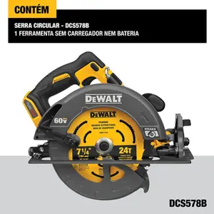Serra Circular 7.1/4" (184.1mm) Dewalt 60v FlexVolt S/ Bateria DCS578B
