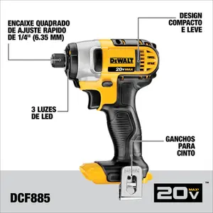 Kit Furad. Paraf. de Impacto 1/2" e Paraf. de Impacto 1/4" Dewalt DCK222D2T