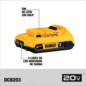 Kit Furad. Paraf. de Impacto 1/2" e Paraf. de Impacto 1/4" Dewalt DCK222D2T