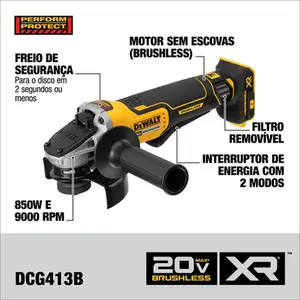 Esmerilhadeira Dewalt 20v Brushless DCG413B-B2 Sem Bateria