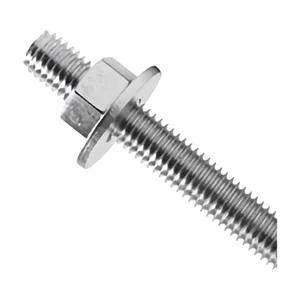 Haste Para Chumbador Químico 1" x 300mm Com Porca e Arruela