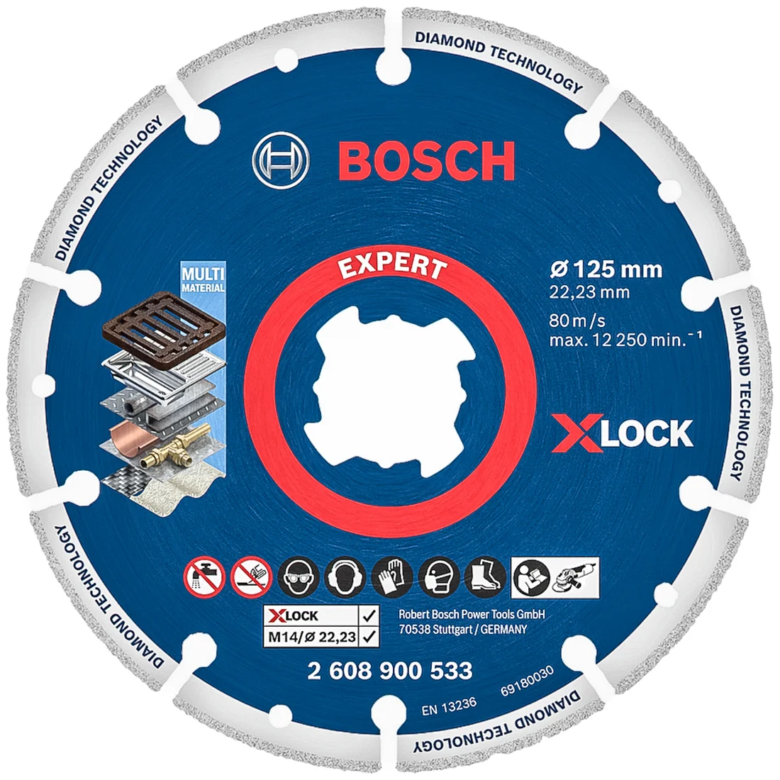 Disco Diamantado Bosch Para Metal 125mm X-Lock