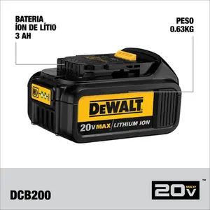 Bateria Dewalt 20v MAX Li-ion de 3.0 Ah DCB200B3