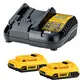 Kit Dewalt, 2 Baterias 20v MAX de 2.0ah e Carregador Bivolt DCB203C2-BR