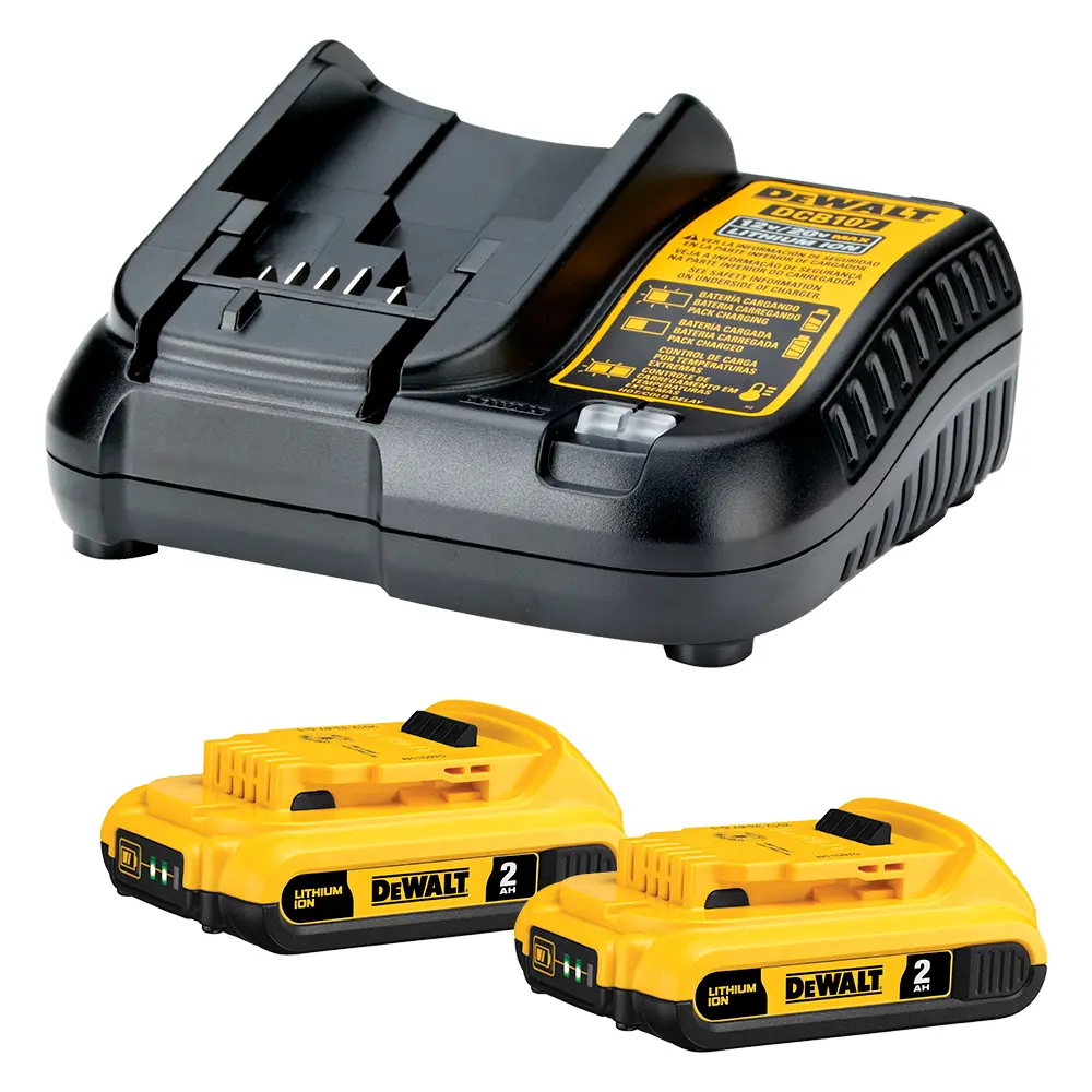 Kit Dewalt, 2 Baterias 20v MAX de 2.0ah e Carregador Bivolt DCB203C2-BR
