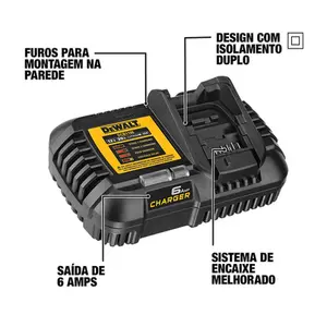 110v, Carregador Rápido de Baterias 6Ah 20V MAX* Dewalt DCB1106