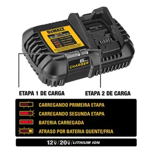 110v, Carregador Rápido de Baterias 6Ah 20V MAX* Dewalt DCB1106