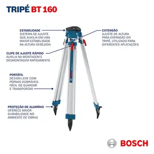 Tripé Bosch BT 160 Professional Para Nivelador 1.60m