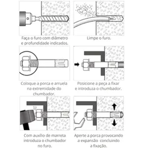 Chumbador PBA Âncora 3/8'' x 3'' Pol. Com Porca e Arruela