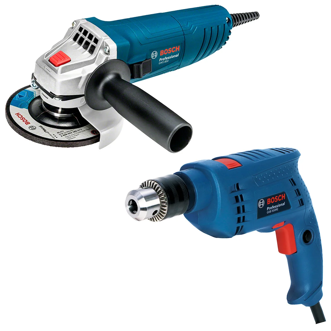 Combo Furadeira e Esmerilhadeira Bosch GWS 850 + GSB 550 RE - 220v