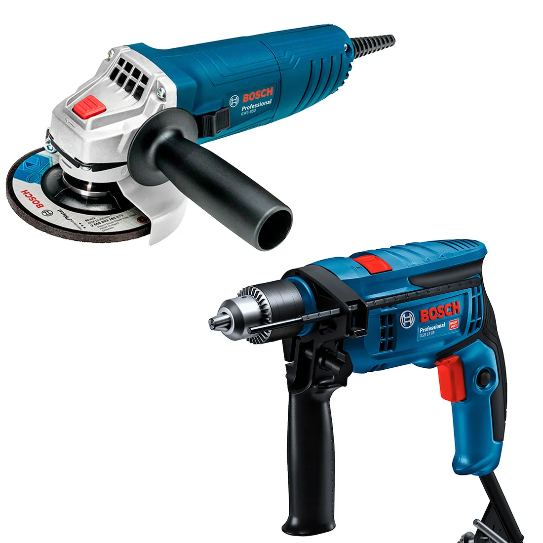 Combo Furadeira e Esmerilhadeira Bosch GWS 850 + GSB 13 RE - 220v