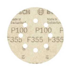 Disco de Lixa 125 mm, grão 100, Com velcro, Bosch — kit Com 5 peças