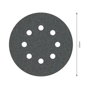 Disco de Lixa 125 mm, grão 100, Com velcro, Bosch — kit Com 5 peças