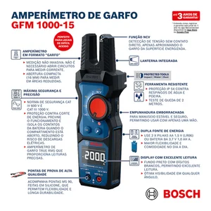 GMF 1000-15 Bosch – Alicate Amperímetro Garfo True RMS