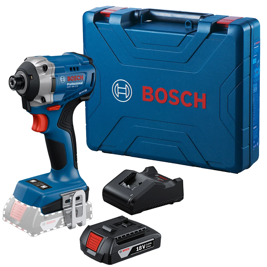 Parafusadeira de Impacto Bosch GDR 18V-215 215Nm com 2 Baterias e Maleta
