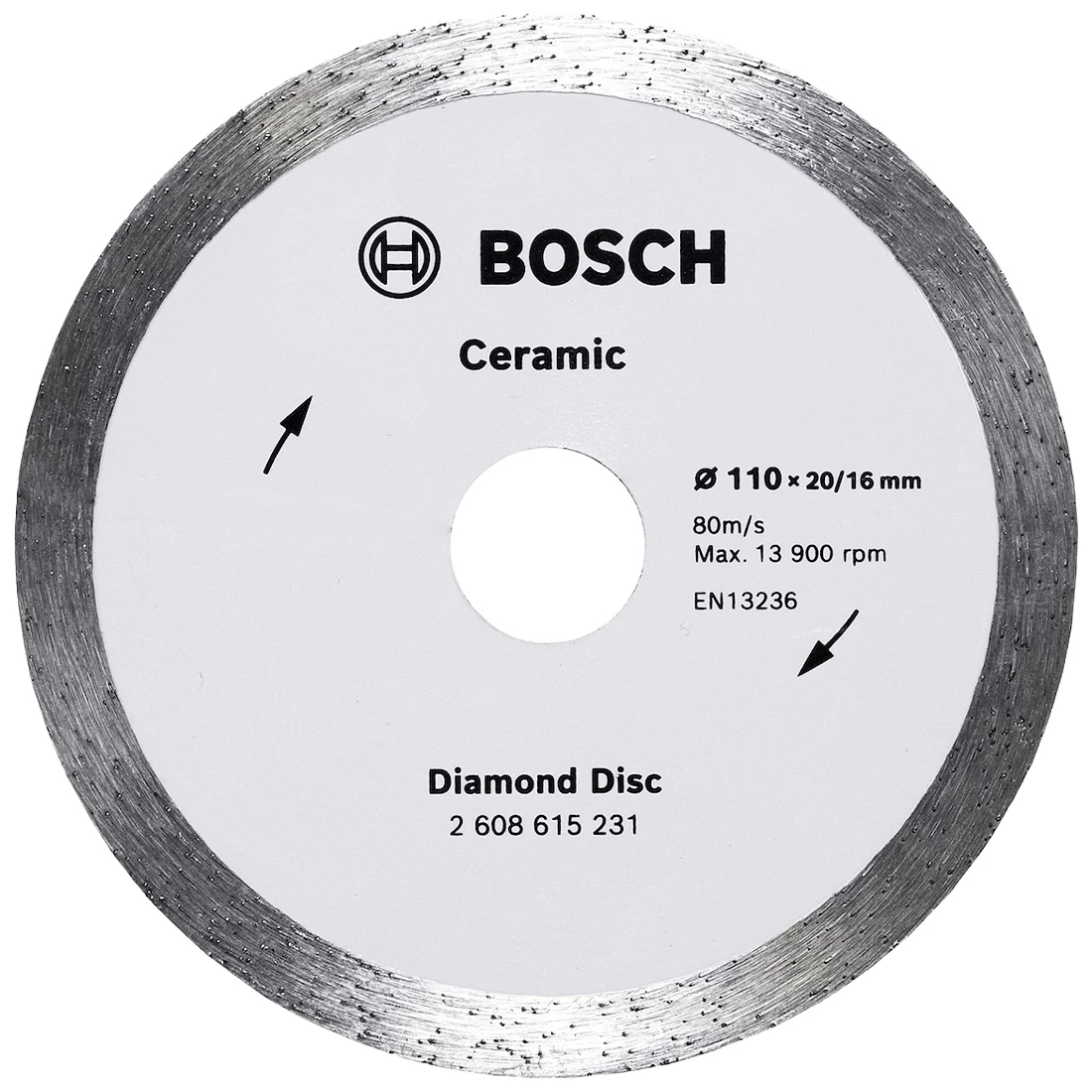Disco Diamantado Contínuo 110 x 20mm Bosch para Corte Cerâmico
