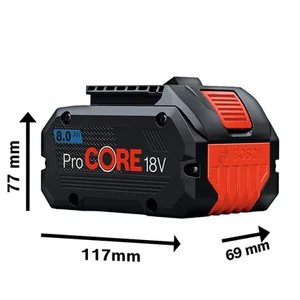Kit Bosch 2 Baterias 18V ProCORE 8Ah + Carregador 220v