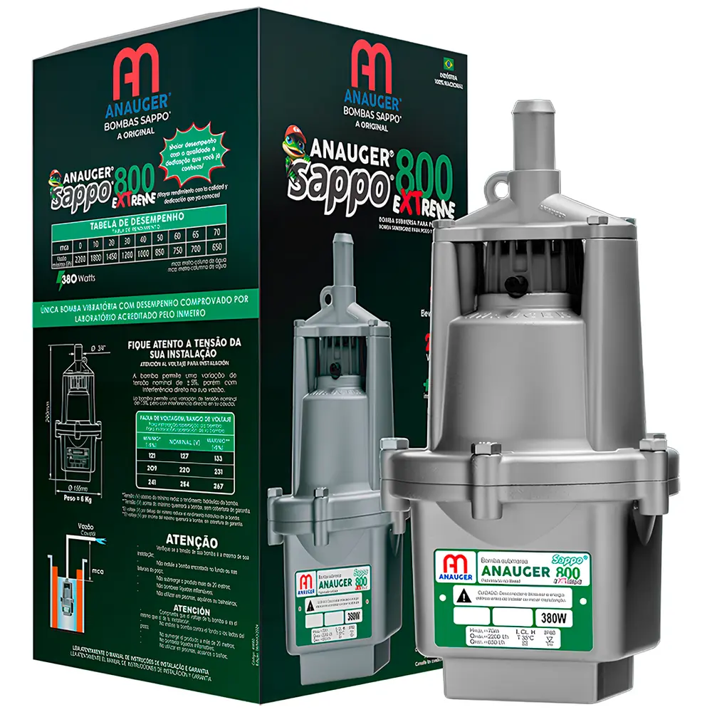 Bomba Submersa Vibratória Anauger Sappo 800 Extreme 2200 220v