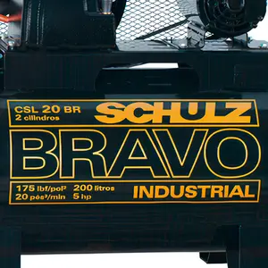 Compressor de Pistão Schulz 5HP CSL 20BR/200L Linha Bravo