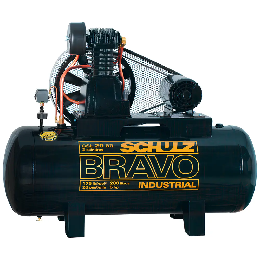 Compressor de Pistão Schulz 5HP CSL 20BR/200L Linha Bravo