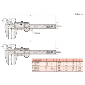 Paquímetro Digital Mitutoyo 200mm 8" ABS AOS 500-197-30